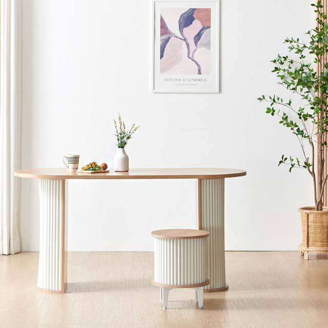 [도매상품] 로마 반달 1500 양면 라운드 식탁 주방 테이블 카페 디자인