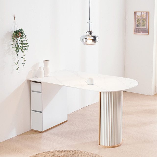 [도매상품] 로마 반달사각 1300 반타원 세라믹식탁 테이블 디자인