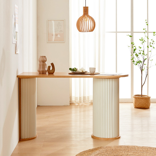 [도매상품] 로마 반달원형 1300 반타원 식탁 테이블 디자인 3D28-613