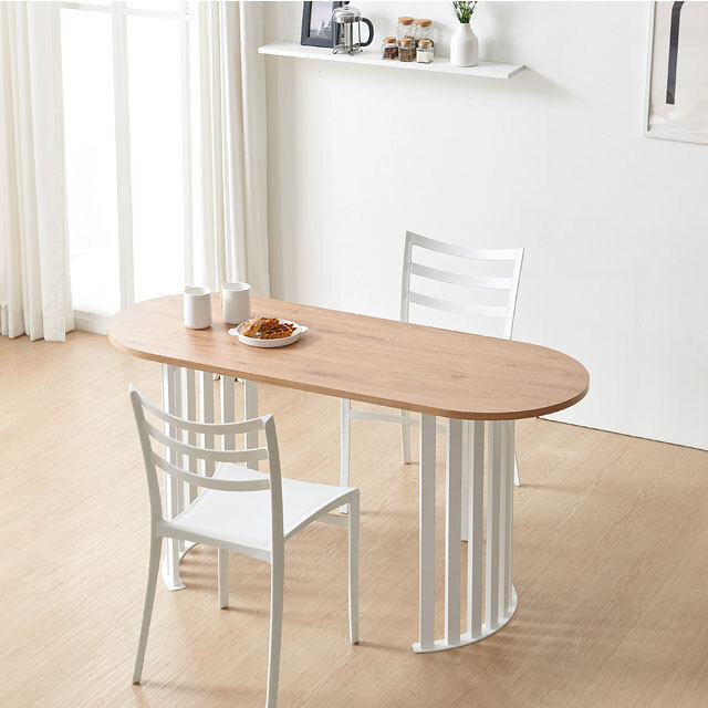 [도매상품] 솔리드철제 반달 1500 양면 라운드 식탁 테이블 디자인 카페