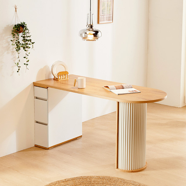 [도매상품] 로마 반달사각 1300 반타원 식탁 테이블 카페 디자인