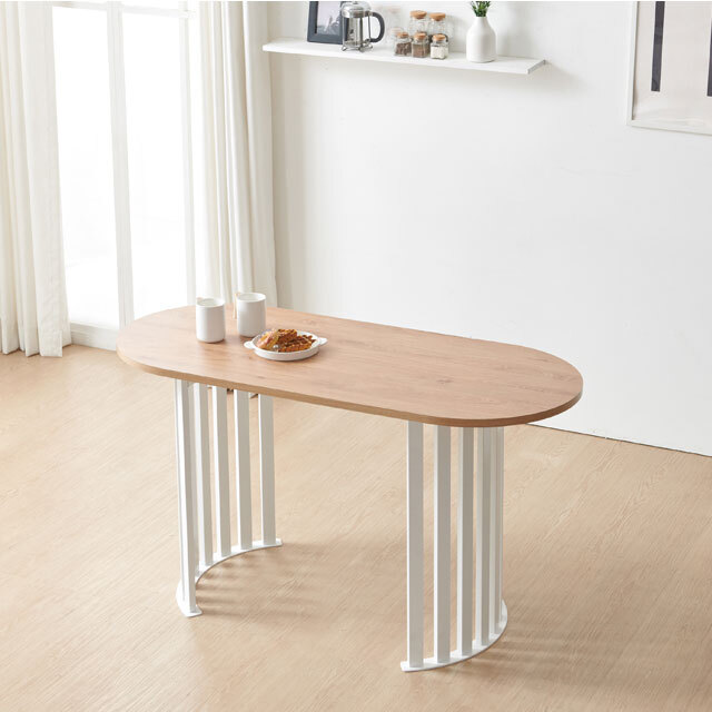 [도매상품] 솔리드철제 반달 1300 양면 라운드 식탁 테이블 디자인 카페
