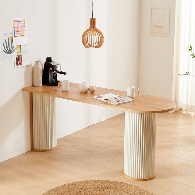 [도매상품] 로마 반달원형 1700 반타원 식탁 테이블 디자인 3D28-617
