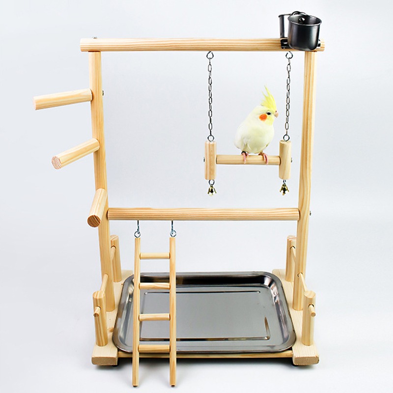 [도매상품] 앵무새 2층 놀이터 용품 횃대 횟대 그네 장난감 나무새집 새놀이터 NRB006